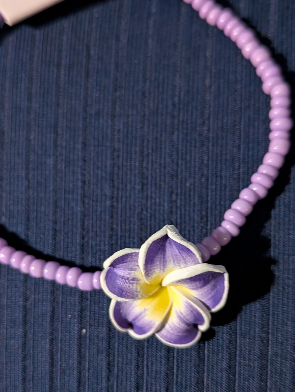 Tropical Flower Beaded Anklet & Bracelet Set Summer Plumeria New Green Mauve - Picture 3 of 5
